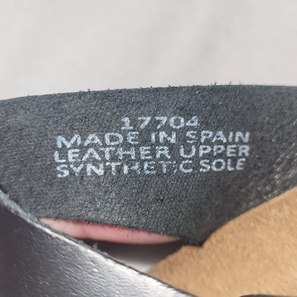 Biostep Women's Sandals Size‎ 6.5 Black Leather Uppers Made In Spain